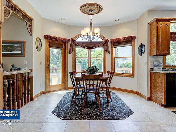 Large eating area opens to patio