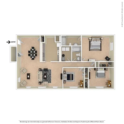 Floor plan 3x2 XL Woodbridge Apartments