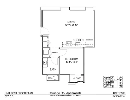 Floor plan c1-677 - 1 bed, 1 bath