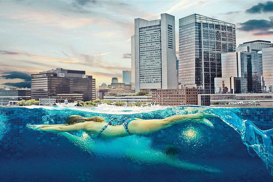 Pool with City View