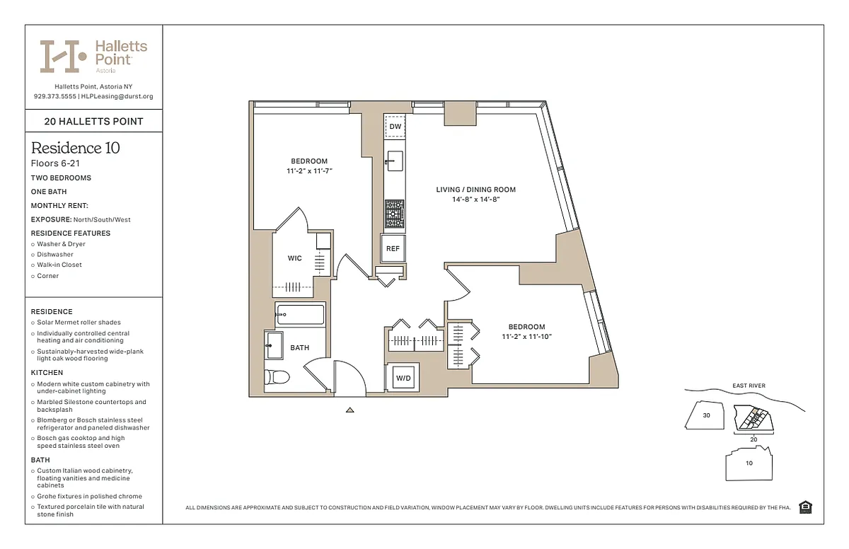Floor plan 2 Bedroom / 1 Bathroom