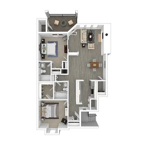 Floor plan 2 Bedroom - 2nd Floor