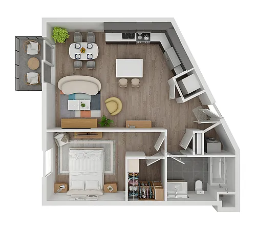Floor plan 1 BDR 14