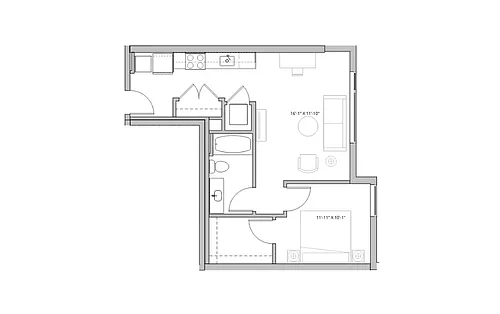 Floor plan 1X1 - C15