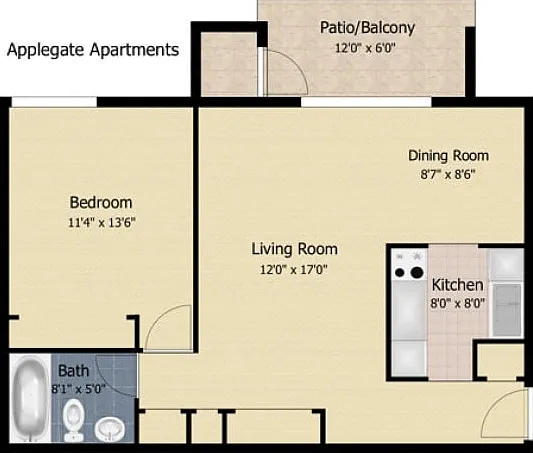 1 Bedroom AP 1 Bedroom AP