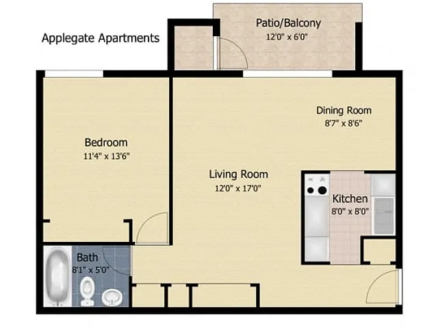 Floor plan 1 Bedroom