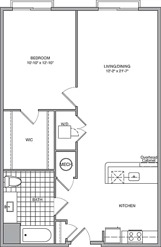Floor plan 1 bedroom I_201-215