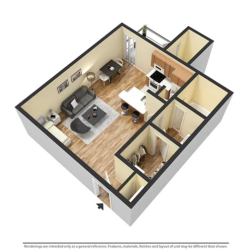 Floor plan Studio With Patio