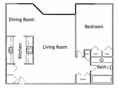 Floor plan Large One Bedroom