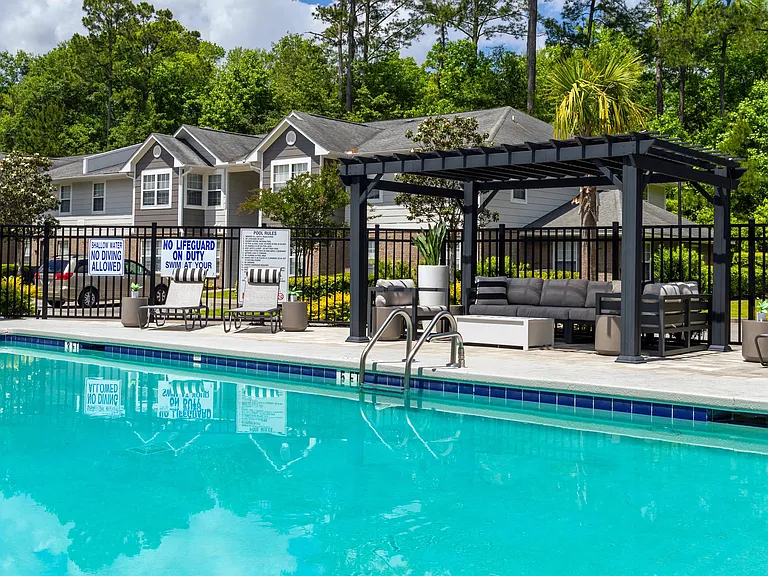 Cool off in our refreshing pool or under the shade of our poolside pergola.