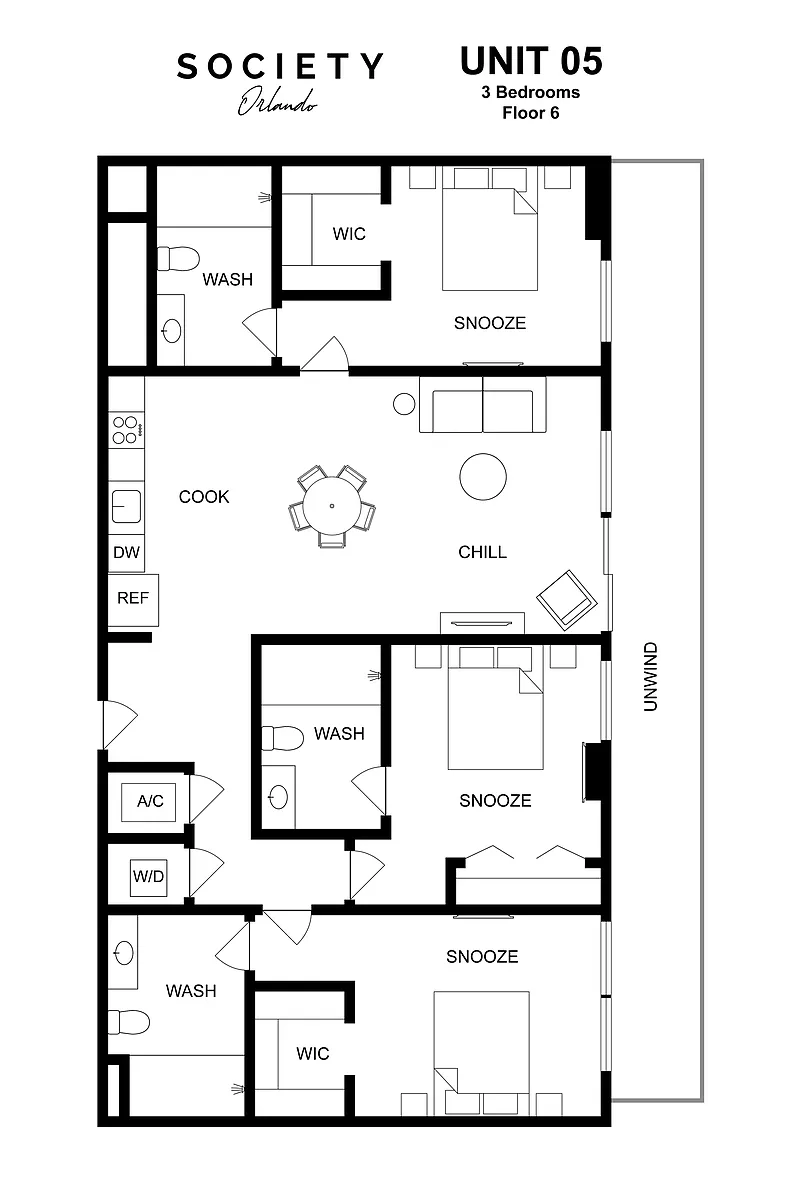Floor plan 3 Bed - C4