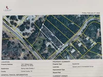 1051 Hillside Oaks LOT 18, Bulverde, TX, 78163