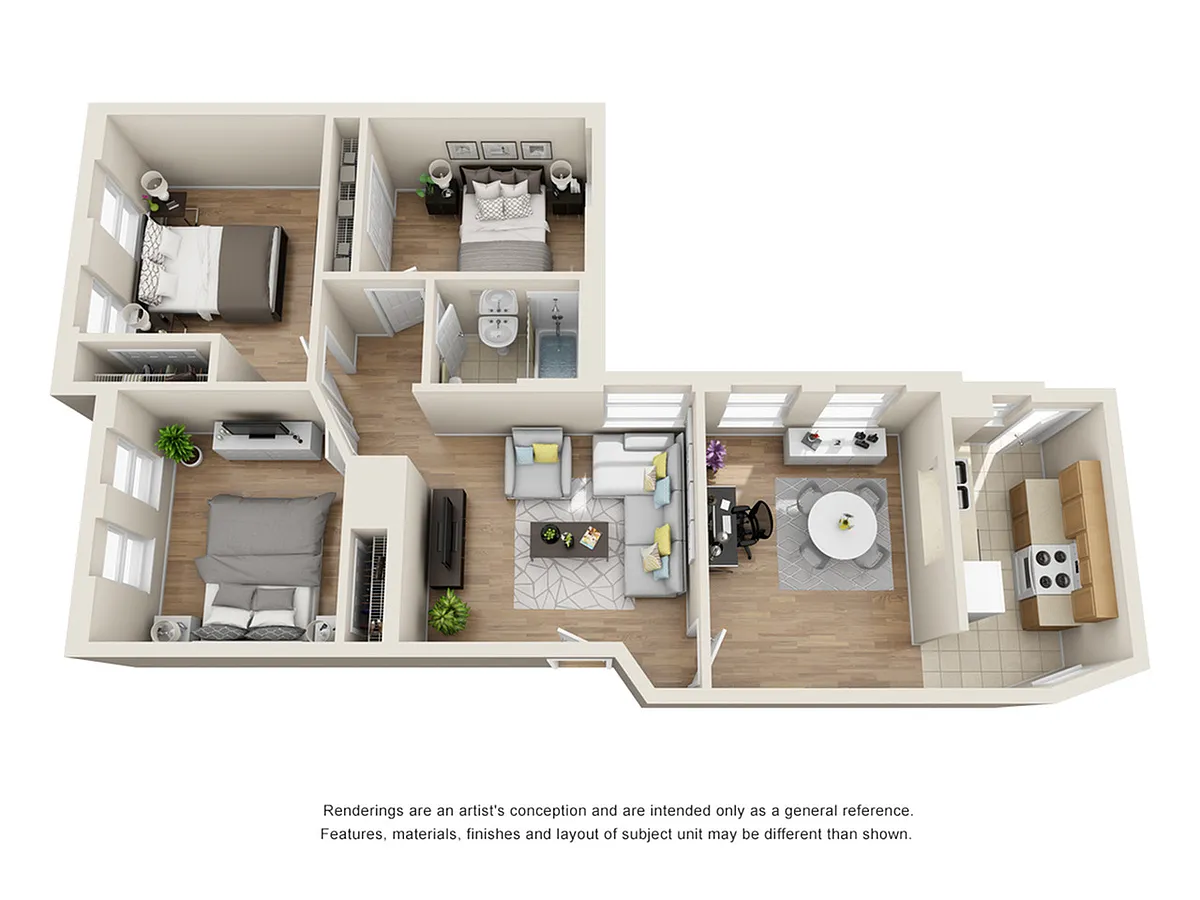 Floor plan 3 Bedroom/ 1 Bathroom