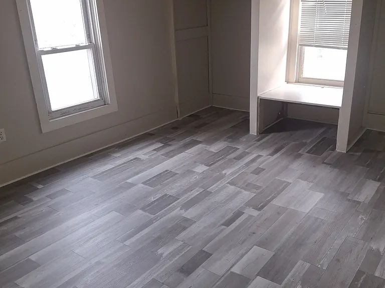 Bedroom on main level of this apartment