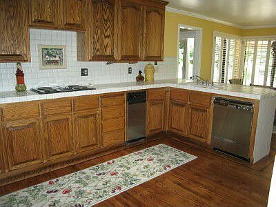 Kitchen with Solid Oak Cabinets & Skylight
