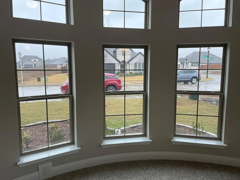 Bay window in study.