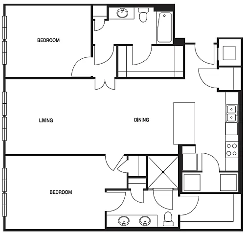 Floor plan B07 2 Bed 2 Bath