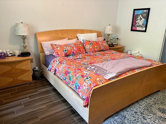 Photo of the master bedroom with a king size bed