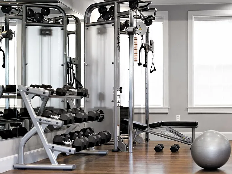 Fitness center with strength equipment