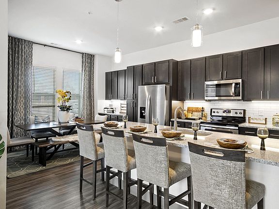 Expansive kitchen islands with ample counter space
