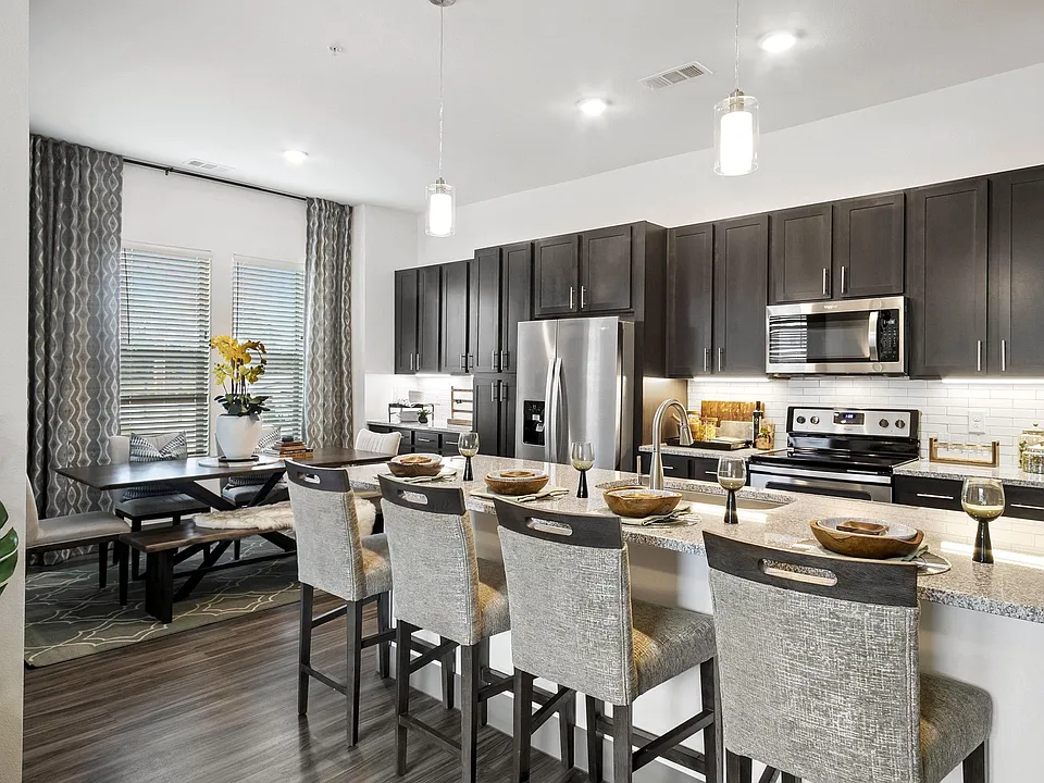 Expansive kitchen islands with ample counter space