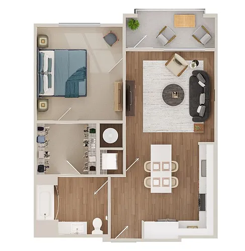 Floor plan 1B-B ANSI-T