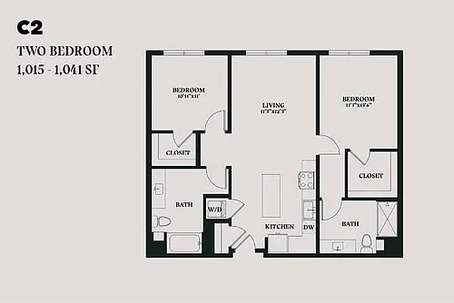 Floor plan Alba Two Bedroom C2