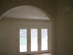 Archway that leads into the living area.