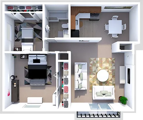Floor plan 2 Bedroom 1 Bath