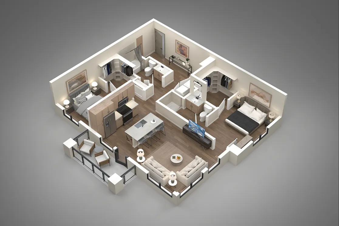 Floor plan 2 Bed/2 Bath