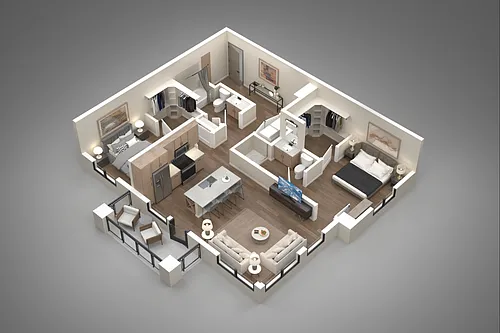 Floor plan 2 Bed/2 Bath