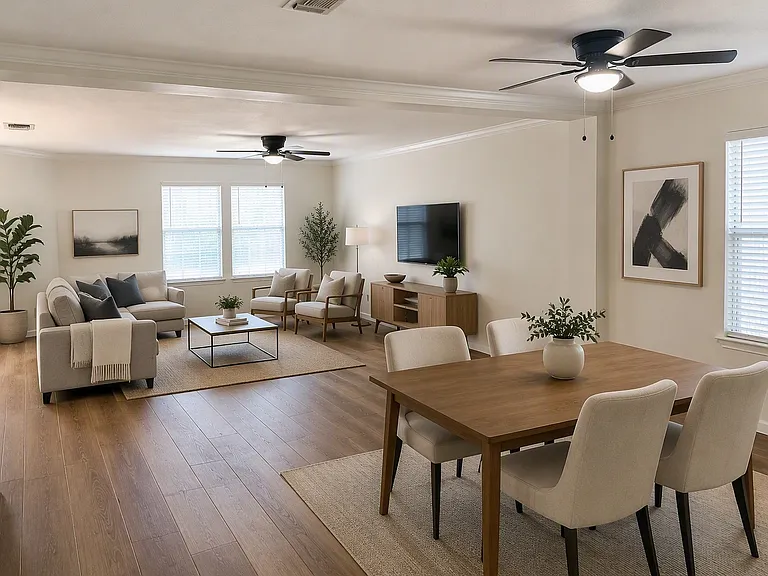 Dining/Living area.
Virtually Staged Image _ AI-enhanced for illustrative purposes.