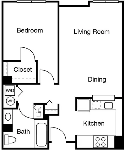 Floor plan 1 Bedroom F