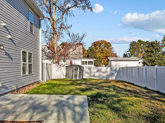 View of backyard; small shed included on property