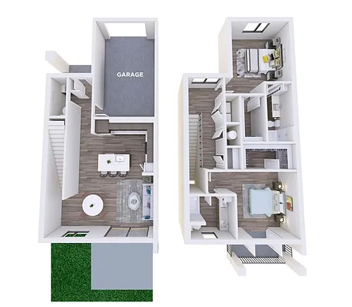 Floor plan 2I Townhome w/Attached Garage
