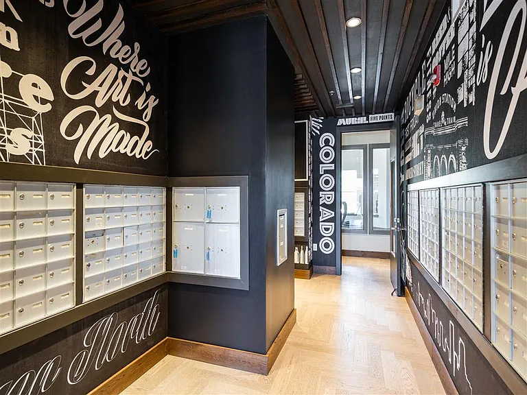 Safe and secure mailroom for residents to receive packages and other mail