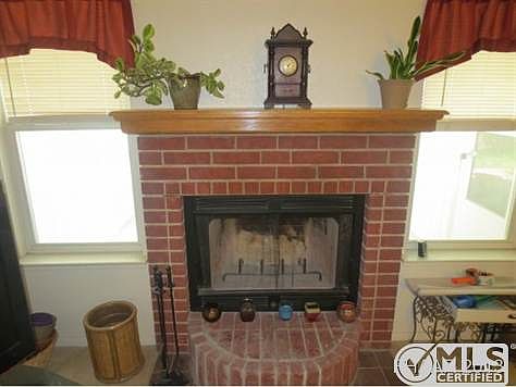 Fireplace with Oak mantel