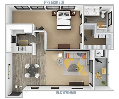 Floor plan P_1B1B_786SF_423-Premier