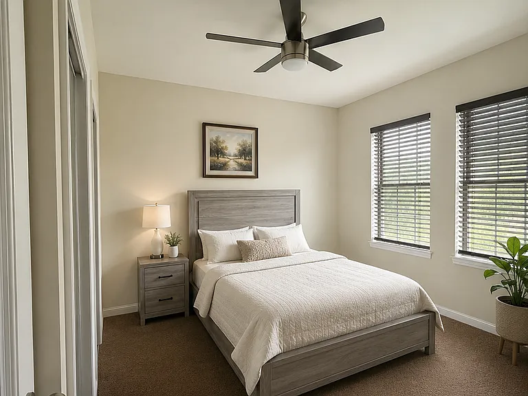 Office/den or Bedroom , illuminated and has mirrored glass closet doors perfect for storing and displaying. (bedroom4)