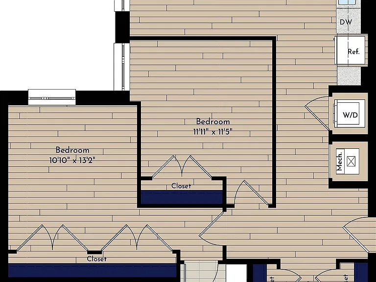 B 2BR-M Two Bedroom Floor Plan B 2BR-M Two Bedroom Floor Plan