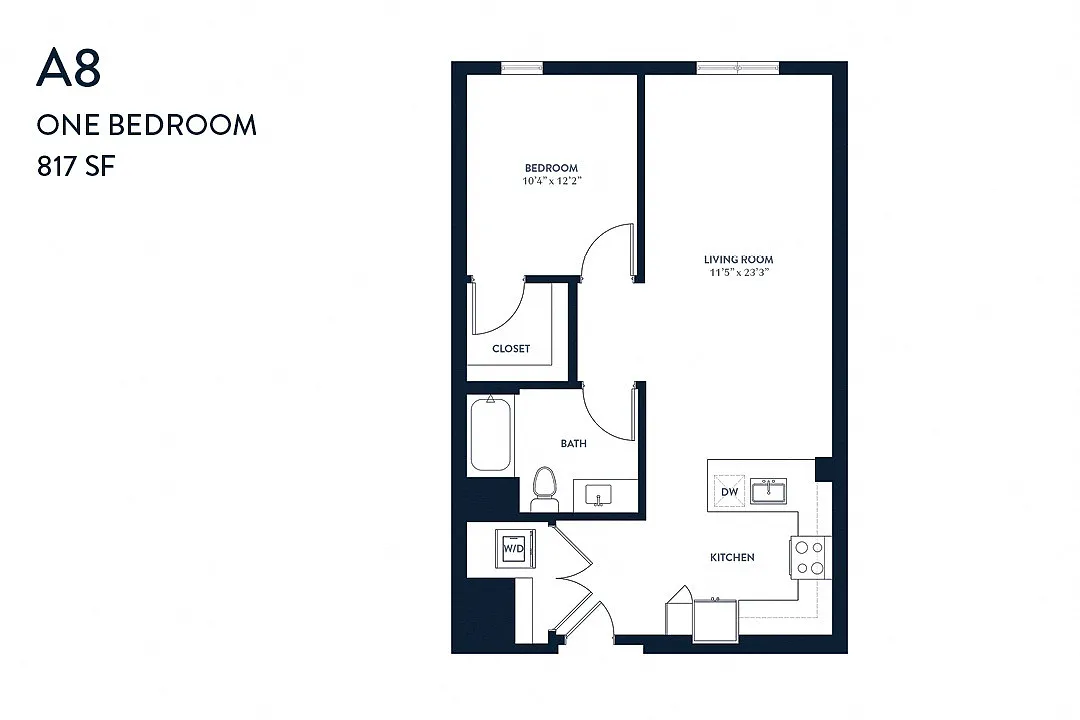 Floor plan One Bedroom A8