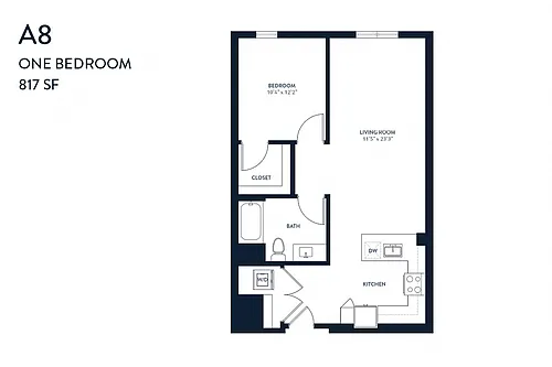 Floor plan One Bedroom A8