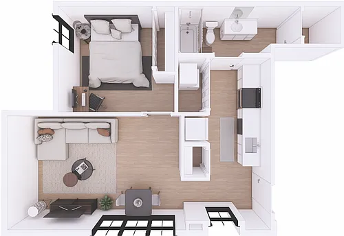 Floor plan 1 Bedroom - Drift