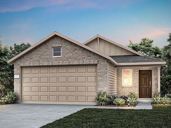 The Barton, a one-story home with 2-car garage, shown with home exterior LS103