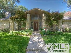 Closer view of the front entrance. Beautiful stone work inside a