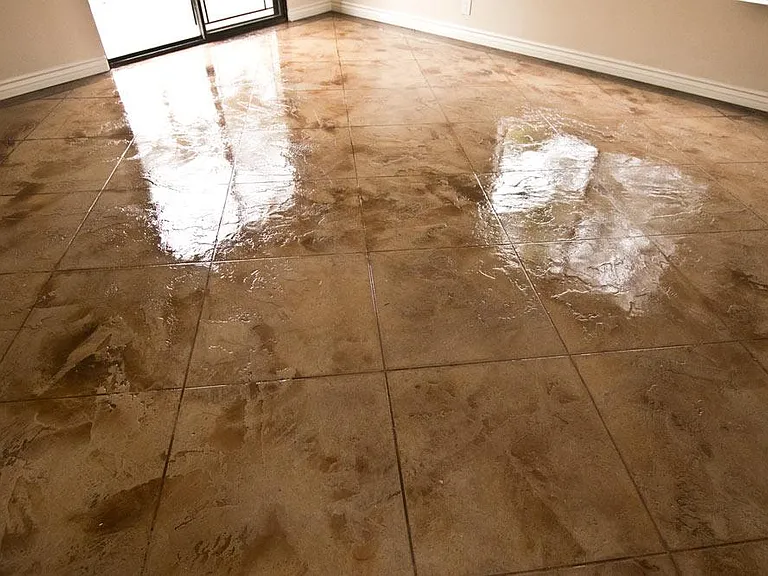 Beautiful stamped, colored and sealed flooring