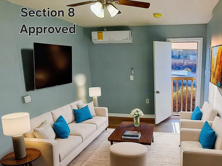 Virtually Stagged Living Room- Home is already Section 8 approved