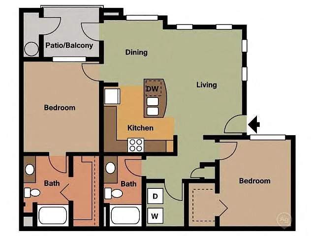 Floor plan Fresian Two Bedroom Two Bathroom
