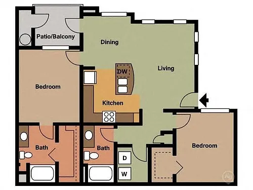 Floor plan Fresian Two Bedroom Two Bathroom