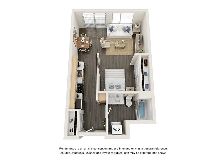 Floor plan Studio with Alcove